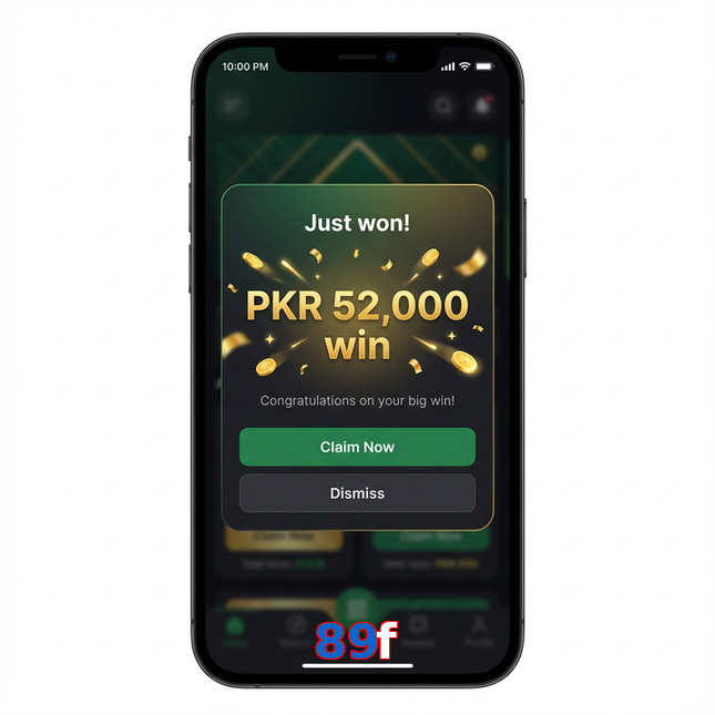 Main screen of 89F win page for PK players